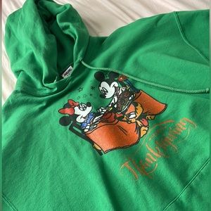Minnie and Mickey Green Hoodie!